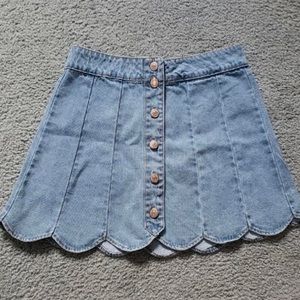 Forever 21 Scallop Denim Skirt